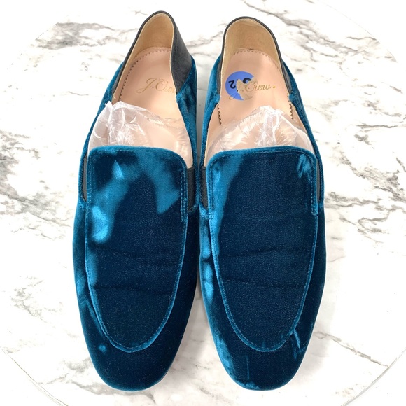 J. Crew Blue Velvet Step Back Convertible Smoking Loafers 6.5 Preppy Academia - Picture 6 of 12